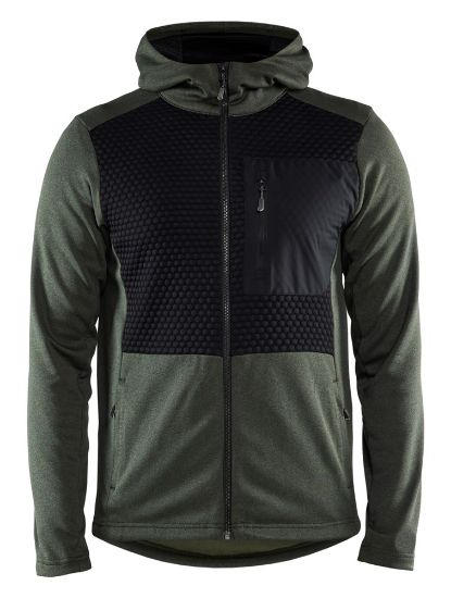 Afbeeldingen van BLÅKLÄDER Hoodie met hele rits 3540 herfstgroen/zwart XS
