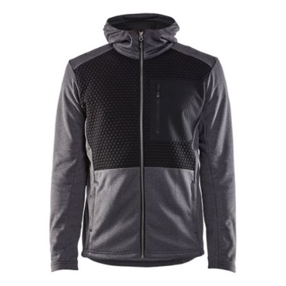 Afbeeldingen van BLÅKLÄDER Hoodie met hele rits 3540 zwart mêlee 2XL