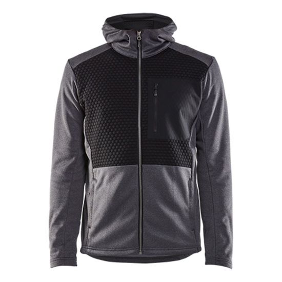 Afbeeldingen van BLÅKLÄDER Hoodie met hele rits 3540 zwart mêlee 2XL