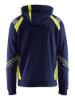 Afbeeldingen van BLÅKLÄDER Hoodie met hele rits Visible 3433 marineblauw/High Vis geel M