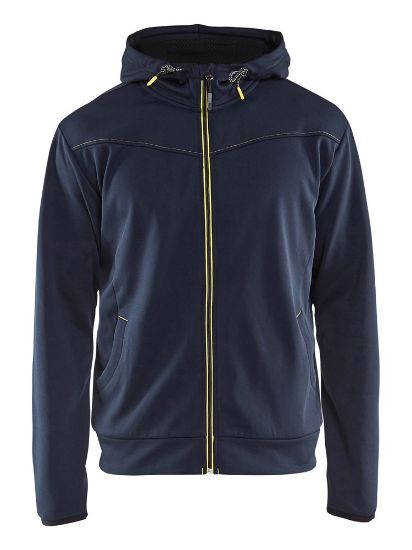 Afbeeldingen van BLÅKLÄDER Hoodie met rits 3363 donkerblauw/geel XS