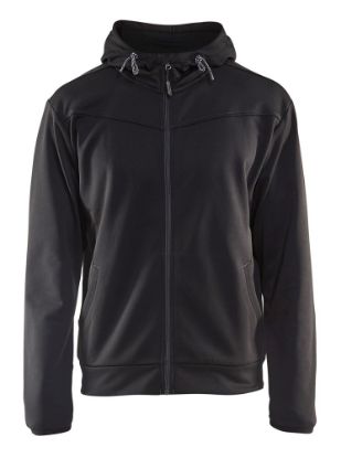 Afbeeldingen van BLÅKLÄDER Hoodie met rits 3363 zwart/donkergrijs 4XL