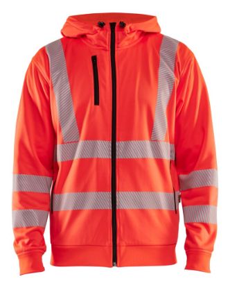 Afbeeldingen van BLÅKLÄDER Hoodie met rits 3565 High Vis rood S