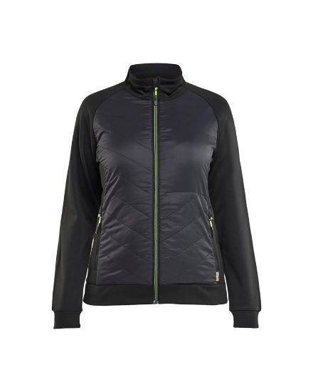 Afbeeldingen van BLÅKLÄDER Hybride sweater dames 3419 zwart/High Vis geel S