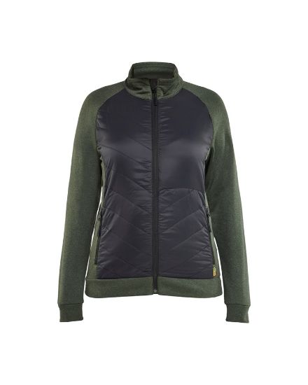 Afbeeldingen van BLÅKLÄDER Hybride sweatshirt dames 3419 herfstgroen/zwart XS