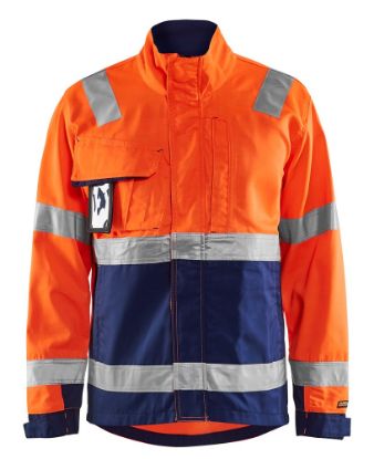 Afbeeldingen van BLÅKLÄDER Jack 4064 High Vis oranje/marineblauw 3XL