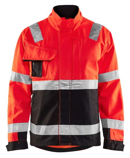 Afbeeldingen van BLÅKLÄDER Jack 4064 High Vis rood/zwart S