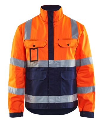 Afbeeldingen van BLÅKLÄDER Jack ongevoerd 4023 High Vis oranje/marineblauw 3XL
