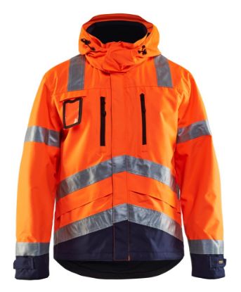 Afbeeldingen van BLÅKLÄDER Jack ongevoerd 4837 High Vis oranje/marineblauw 2XL