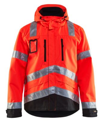 Afbeeldingen van BLÅKLÄDER Jack ongevoerd 4837 High Vis rood/zwart XL