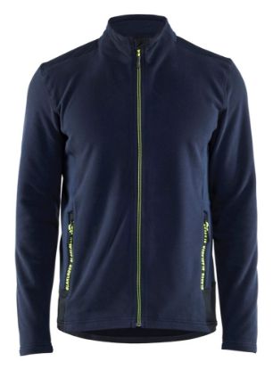 Afbeeldingen van BLÅKLÄDER Microfleecevest 4765 donker marineblauw/High Vis geel L