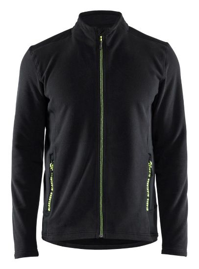 Afbeeldingen van BLÅKLÄDER Microfleecevest 4765 zwart/High Vis geel 2XL