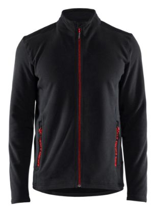 Afbeeldingen van BLÅKLÄDER Microfleecevest 4765 zwart/rood 2XL