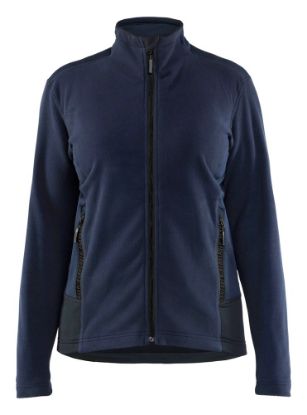 Afbeeldingen van BLÅKLÄDER Microfleecevest dames 4766 donker marineblauw/zwart 2XL