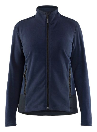 Afbeeldingen van BLÅKLÄDER Microfleecevest dames 4766 donker marineblauw/zwart XS