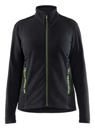 Afbeeldingen van BLÅKLÄDER Microfleecevest dames 4766 zwart/High Vis geel M