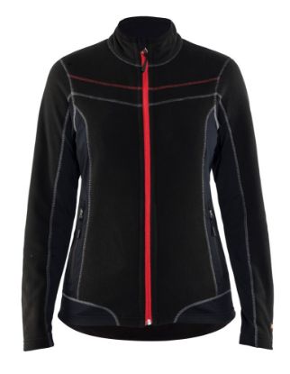 Afbeeldingen van BLÅKLÄDER Microfleecevest dames 4924 zwart/rood S