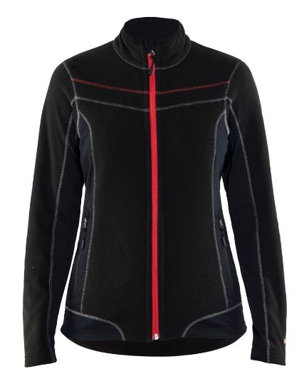 Afbeeldingen van BLÅKLÄDER Microfleecevest dames 4924 zwart/rood S