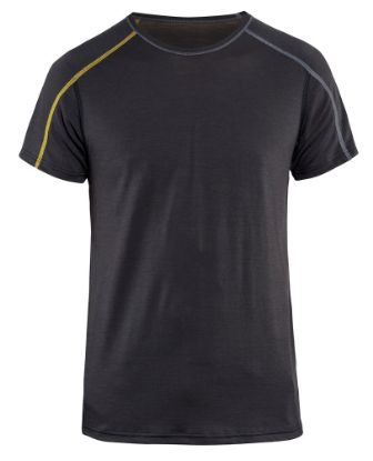 Afbeeldingen van BLÅKLÄDER Onderhemd met korte mouwen 100% merino XLIGHT 4798 donkergrijs/geel 2XL