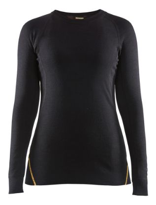 Afbeeldingen van BLÅKLÄDER Onderhemd vlamvertragend dames 68% merinowol 7213 zwart 3XL
