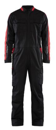 Afbeeldingen van BLÅKLÄDER Overall industrie met stretch 6144 zwart/rood C64
