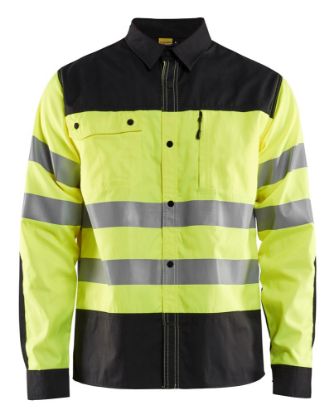 Afbeeldingen van BLÅKLÄDER Overhemd 3255 High Vis geel/zwart 4XL