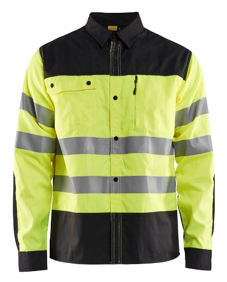 Afbeeldingen van BLÅKLÄDER Overhemd 3255 High Vis geel/zwart S