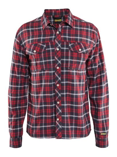 Afbeeldingen van BLÅKLÄDER Overhemd 3299 rood/marineblauw XS