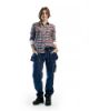 Afbeeldingen van BLÅKLÄDER Overhemd dames flanel 3209 marineblauw rood 3XL