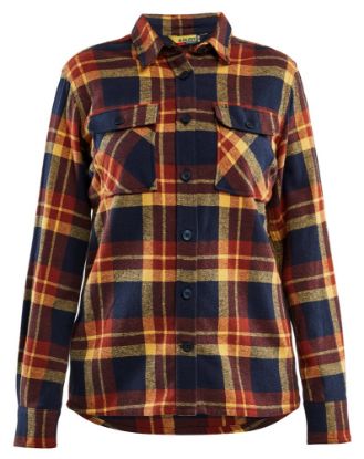 Afbeeldingen van BLÅKLÄDER Overhemd dames flanel 3218 gebrand rood/donker marineblauw 3XL