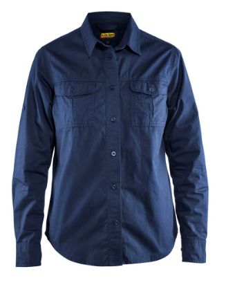 Afbeeldingen van BLÅKLÄDER Overhemd dames Twill 3208 marineblauw XL