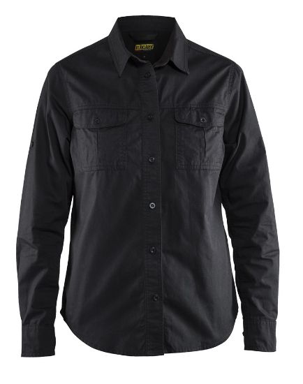 Afbeeldingen van BLÅKLÄDER Overhemd dames Twill 3208 zwart L