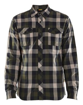 Afbeeldingen van BLÅKLÄDER Overhemd flanel 3299 groen/zwart XS