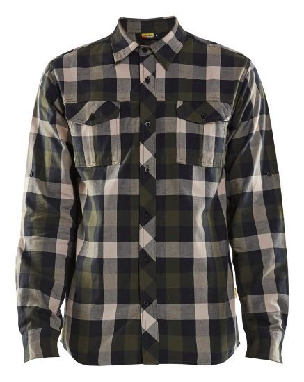 Afbeeldingen van BLÅKLÄDER Overhemd flanel 3299 groen/zwart S
