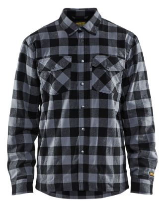 Afbeeldingen van BLÅKLÄDER Overhemd flanel gevoerd 3225 donkergrijs/zwart 3XL