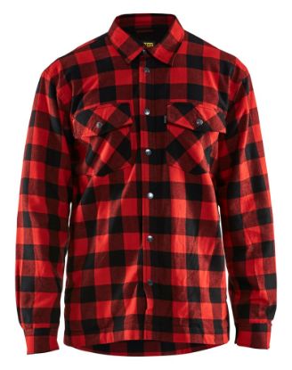Afbeeldingen van BLÅKLÄDER Overhemd flanel gevoerd 3225 rood/zwart 2XL