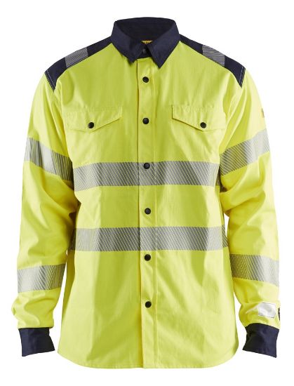 Afbeeldingen van BLÅKLÄDER Overhemd Multinorm 3239 High Vis geel/marineblauw L