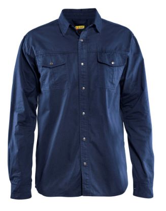 Afbeeldingen van BLÅKLÄDER Overhemd Twill 3297 marineblauw 3XL