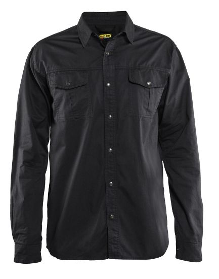 Afbeeldingen van BLÅKLÄDER Overhemd Twill 3297 zwart M