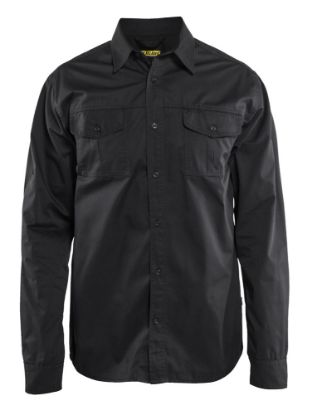 Afbeeldingen van BLÅKLÄDER Overhemd Twill 3298 zwart 2XL