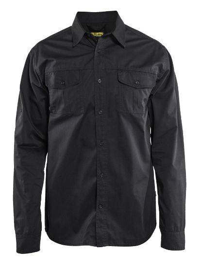 Afbeeldingen van BLÅKLÄDER Overhemd Twill 3298 zwart 2XL