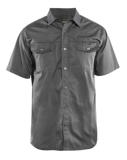 Afbeeldingen van BLÅKLÄDER Overhemd Twill met korte mouwen 3296 grijs XS