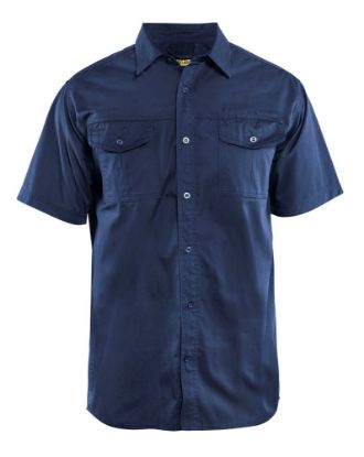 Afbeeldingen van BLÅKLÄDER Overhemd Twill met korte mouwen 3296 marineblauw XL