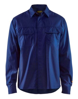 Afbeeldingen van BLÅKLÄDER Overhemd vlamvertragend 3227 marineblauw L