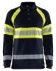 Afbeeldingen van BLÅKLÄDER Polo Multinorm piqué met lange mouwen 3438 marineblauw/High Vis geel 4XL