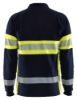 Afbeeldingen van BLÅKLÄDER Polo Multinorm piqué met lange mouwen 3438 marineblauw/High Vis geel 4XL