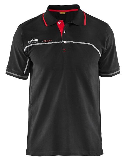 Afbeeldingen van BLÅKLÄDER Poloshirt 3327 zwart/rood M
