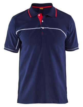 Afbeeldingen van BLÅKLÄDER Poloshirt 3389 marineblauw rood L