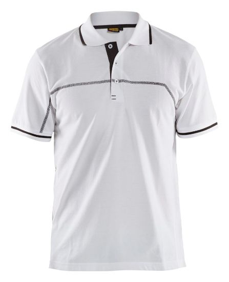 Afbeeldingen van BLÅKLÄDER Poloshirt 3389 wit/donkergrijs XS