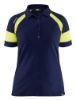 Afbeeldingen van BLÅKLÄDER Poloshirt dames Visible 3529 marineblauw/High Vis geel S